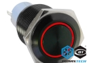Pulsante a Pressione DimasTech® Black, 25 mm ID, Azione Momentanea, Colore Led Rosso